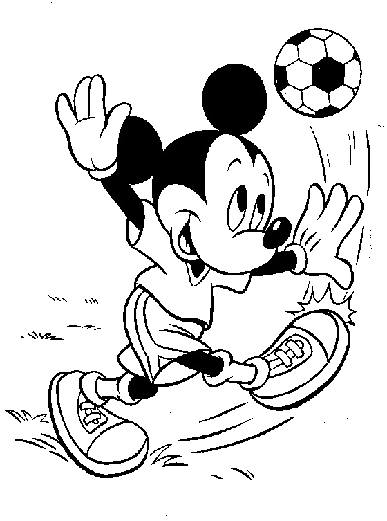 Mickey Mouse Playing Ball Coloring Pages - Coloriage À Imprimer Mickey (567x760), Png Download