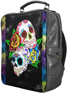 Sale Day Of The Dead Theme Print Leather Backpack For - Interestprint Custom Sugar Skull Hand Towel Bath Bathroom (480x480), Png Download