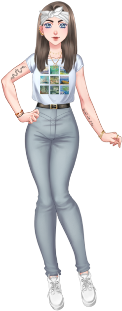 2 - Girl (439x750), Png Download