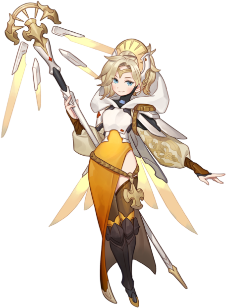 By Yomieeee - Tumblr - Com - Anime Mercy Overwatch (500x647), Png Download