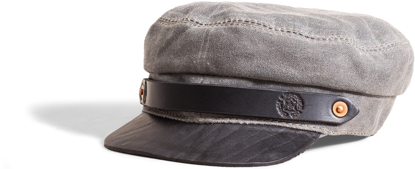 Orox Grey Canvas And Black Leather Hat - Suede (1060x1060), Png Download