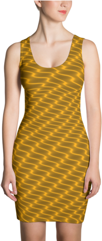 Neon Wavy Lines Gold Dress - Halloween Witches In The Woods Dress (480x480), Png Download