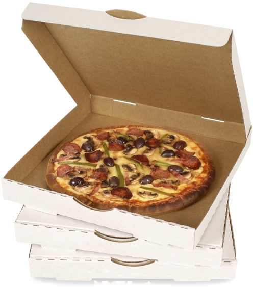 Stack Of Pizza Boxes Png - Pizza Box With Pizza (585x740), Png Download