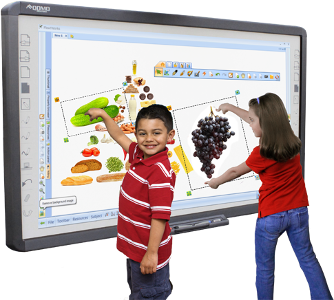An Interactive Whiteboard Is An Instructional Tool - Interactive Board (500x436), Png Download