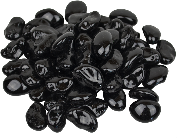 Fire Glass Pebbles, Black Licorice, 10lb - Pebble (600x600), Png Download