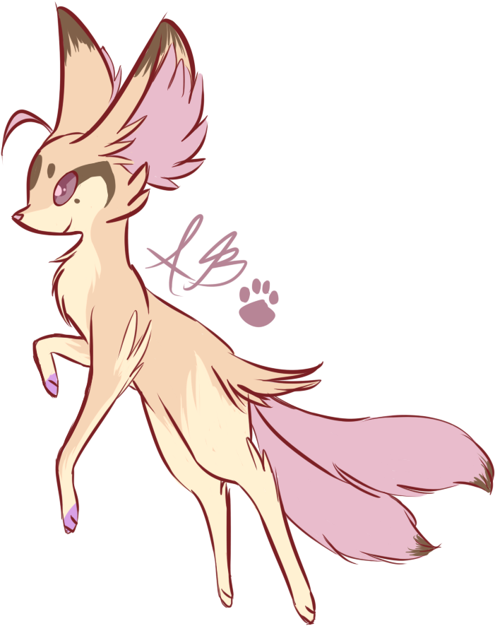 Here She Be An Albino Fennekin/mega Pidgeot - Cartoon (1142x1053), Png Download