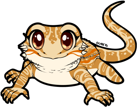 Clipart Black And White Download Beans Ochii Kou I - Bearded Dragon Clip Art (500x370), Png Download
