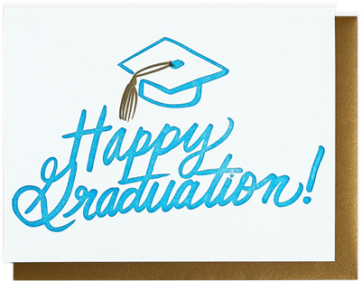Happy Graduation Cap Card (450x510), Png Download