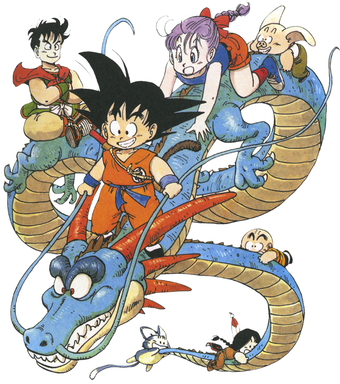 Goku, Shenron, Krillin, Bulma, Upa, Yamcha, And Puar - Dragonball 10 By Akira Toriyama (724x810), Png Download