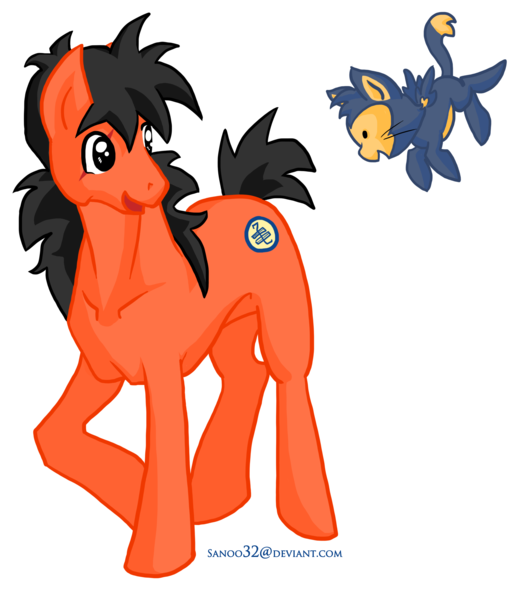 Sanoo32, Dragon Ball Z, Earth Pony, Orange, Pony, Puar, - My Little Pony Chicos (600x618), Png Download