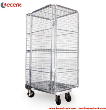 Steel Euro Style Mesh Roll Cage For Supermarket And - Library (350x350), Png Download