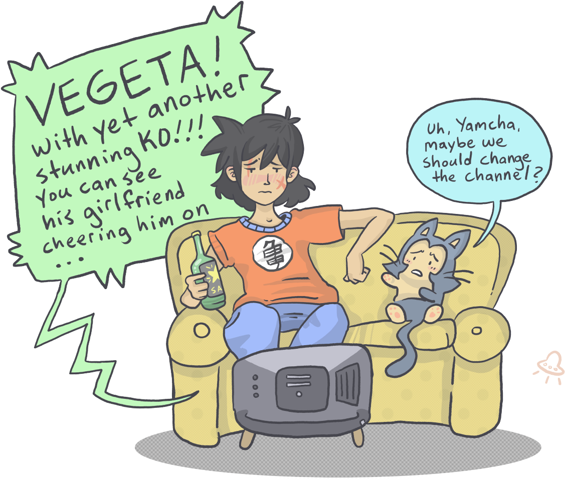 Thinking About Yamcha Getting Drunk And Watching The - Cartoon (1280x1038), Png Download