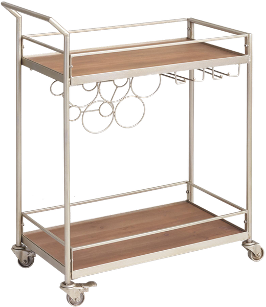 Metal And Wood Geneva Bar Cart By World Market (520x600), Png Download