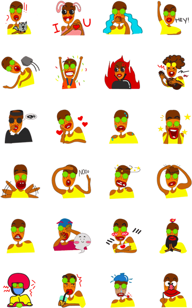Sell Line Stickers Very Sexy Silly Girl New Type (420x673), Png Download