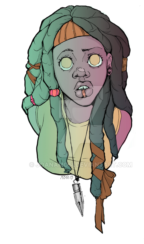 Rasta Girl By Joanamosi On Deviantart - Rasta Girl Draw (600x869), Png Download