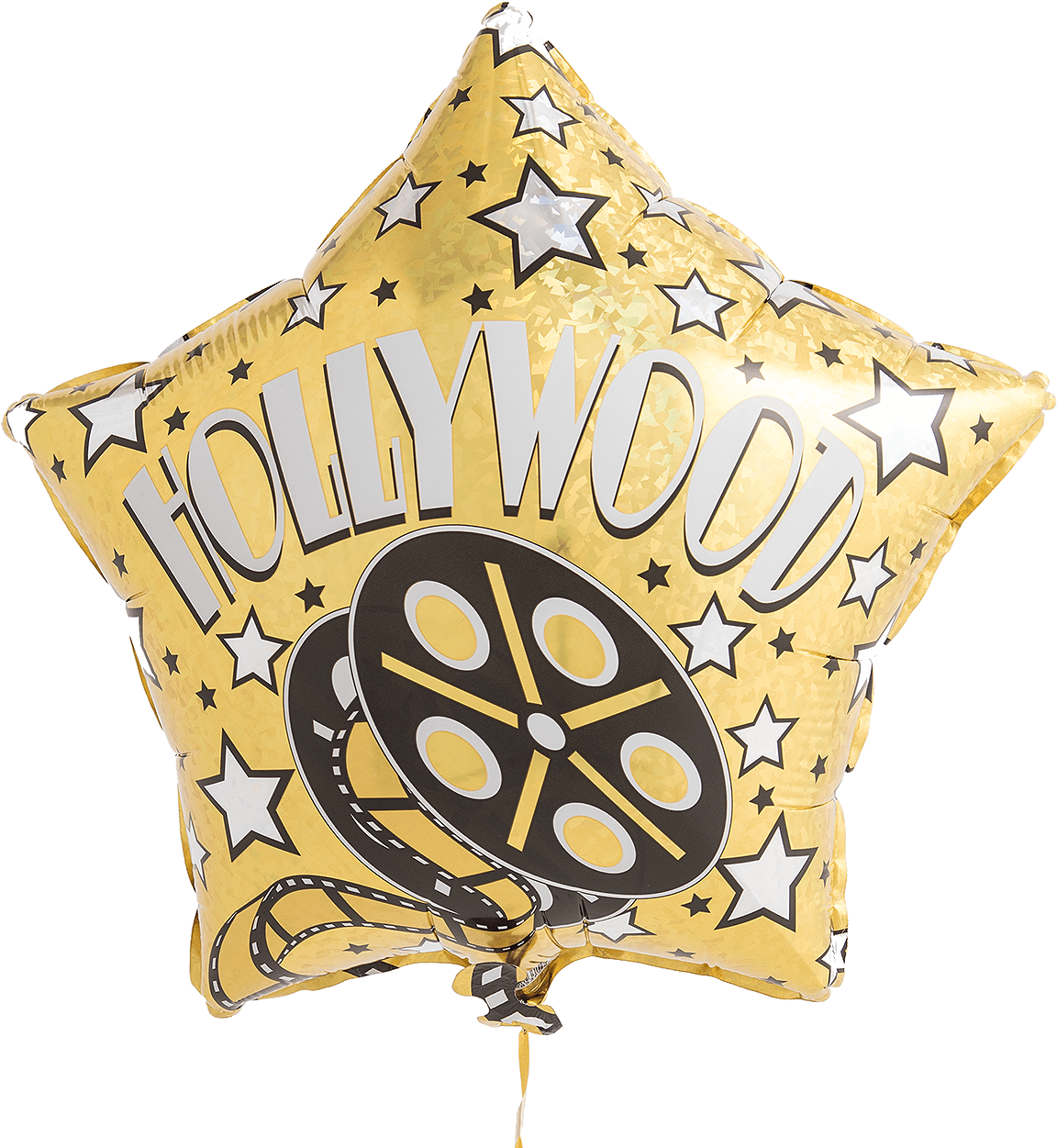 Hollywood Star - Inflated - 19" Holographic Hollywood Star-shaped Balloon - Mylar (1400x1400), Png Download