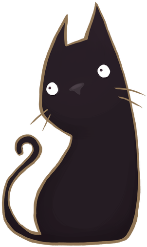 On - Black Cat Drawing Png (480x600), Png Download