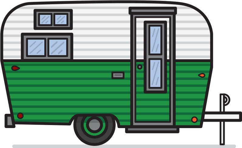 Vintage Camper Clipart - Caravan Clipart In Png (800x531), Png Download