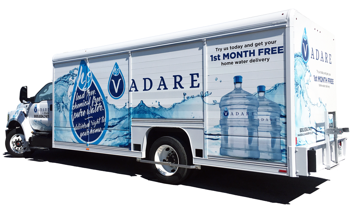 Water Delivery With Vadare H2o Wade S Service Inc - Water Bottle Delivery Truck (1200x702), Png Download