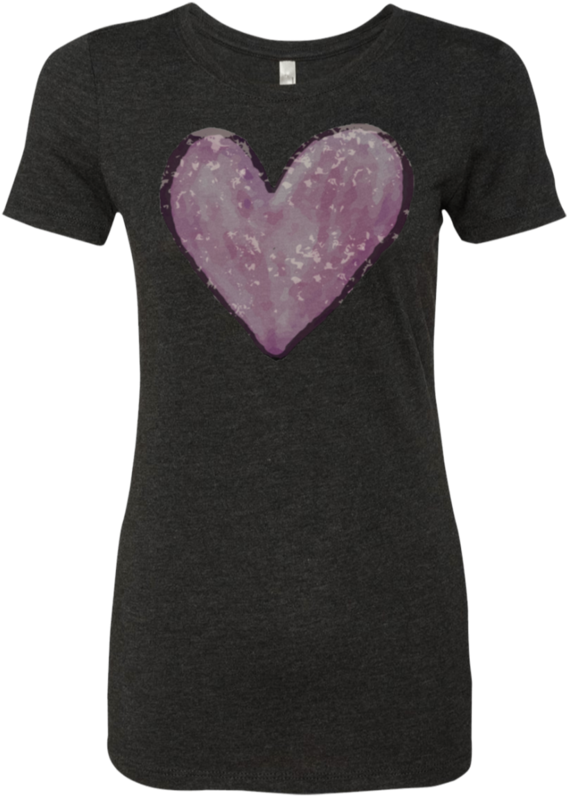 Watercolor Heart - Women's T-shirt - T-shirt (800x800), Png Download