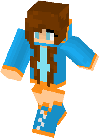 Mudkip Girl Skin - Minecraft Mudkip Girl (317x453), Png Download
