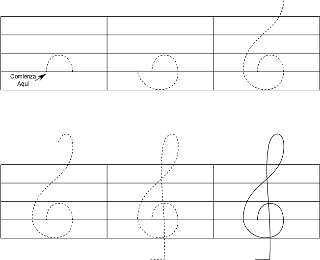 Treble Clef Draw - Line Art (700x590), Png Download