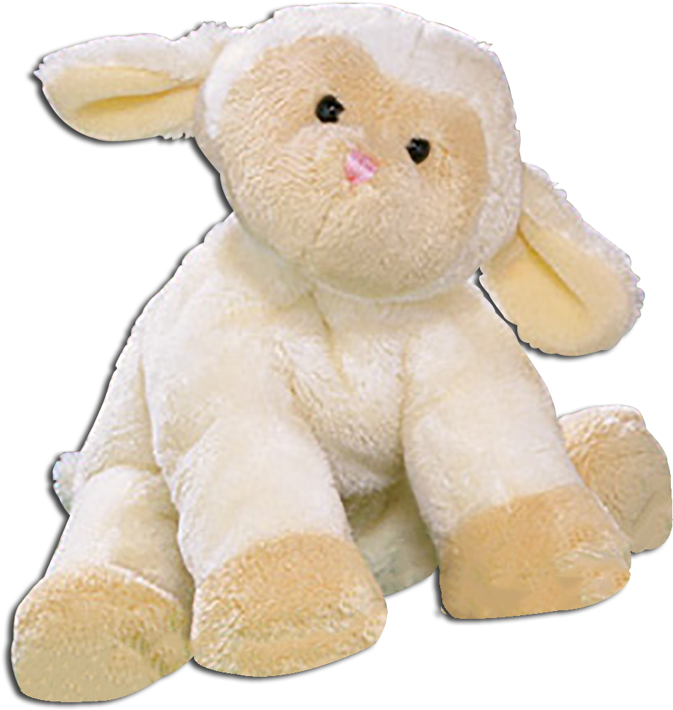 Gund Babs Silky Soft Creamy White Lamb Stuffed Animal - Stuffed Animal Lamb Png (983x1046), Png Download