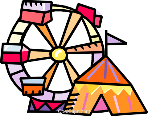 Ferris Wheel And A Circus Tent Royalty Free Vector - Rueda De La Fortuna Png (480x376), Png Download