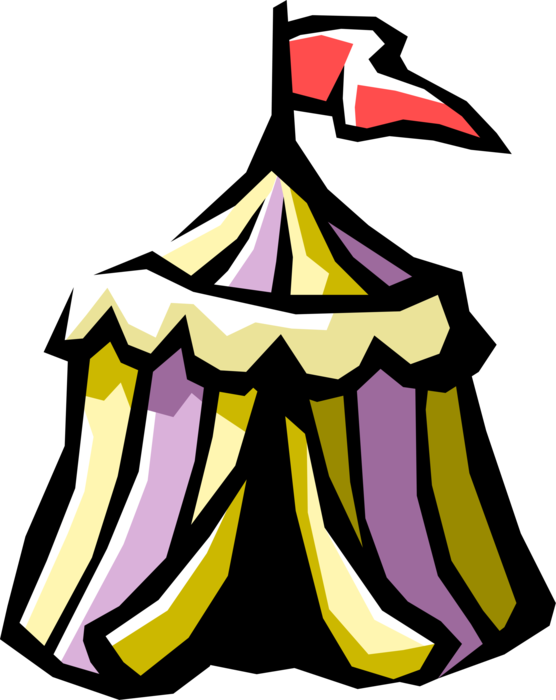 Vector Illustration Of Carnival Or Circus Tent Shelter - Clip Art (556x700), Png Download