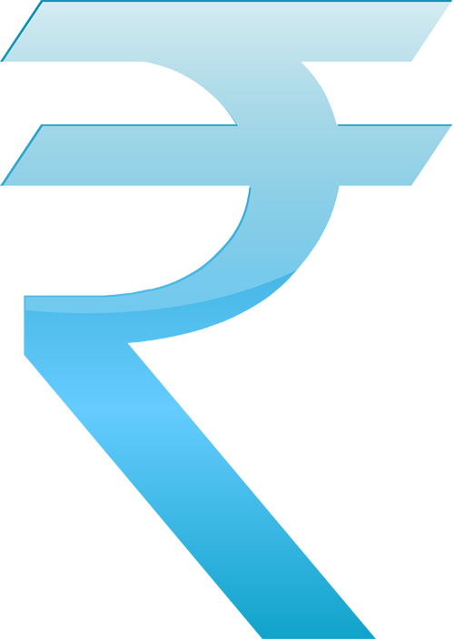 Indian Rupee New Symbol - Rupees Symbol Png Blue (500x704), Png Download