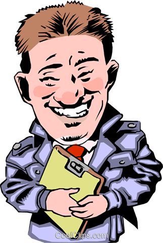 Car Salesman With Clipboard Royalty Free Vector Clip - Free Clip Art Salesman (323x480), Png Download