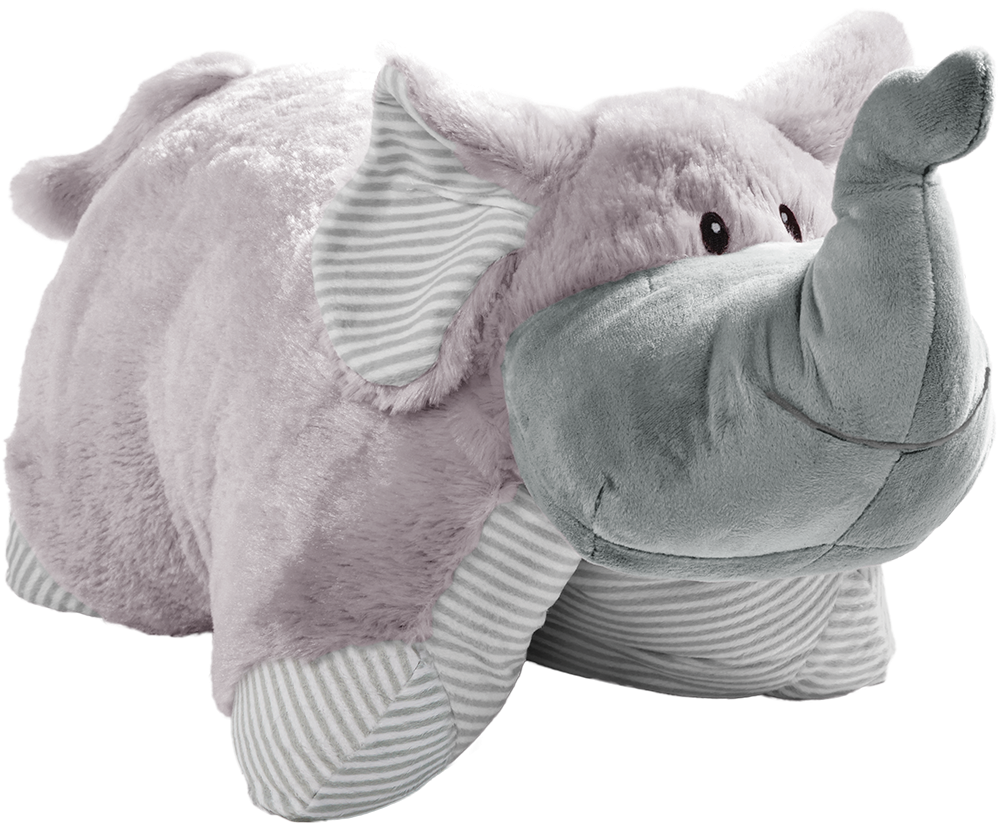 My First Gray Elephant Pillow Pet - Elephant Striped Pillow Pet (1000x1000), Png Download