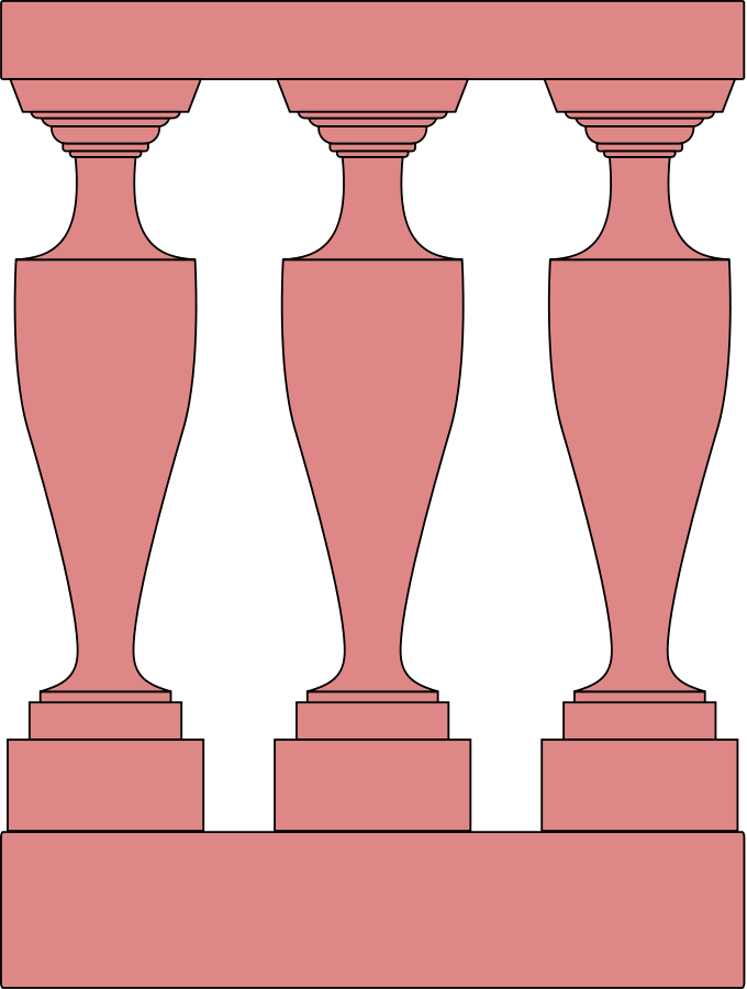 How To Set Use Greek Balustrade Clipart (680x900), Png Download