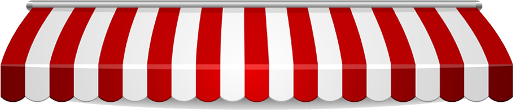 Awning Vector Striped Transparent Stock - Red Striped Awning Png (1010x224), Png Download
