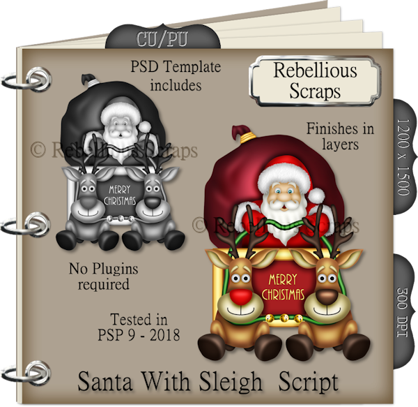Santa With Sleigh - Pahu Drum (600x583), Png Download