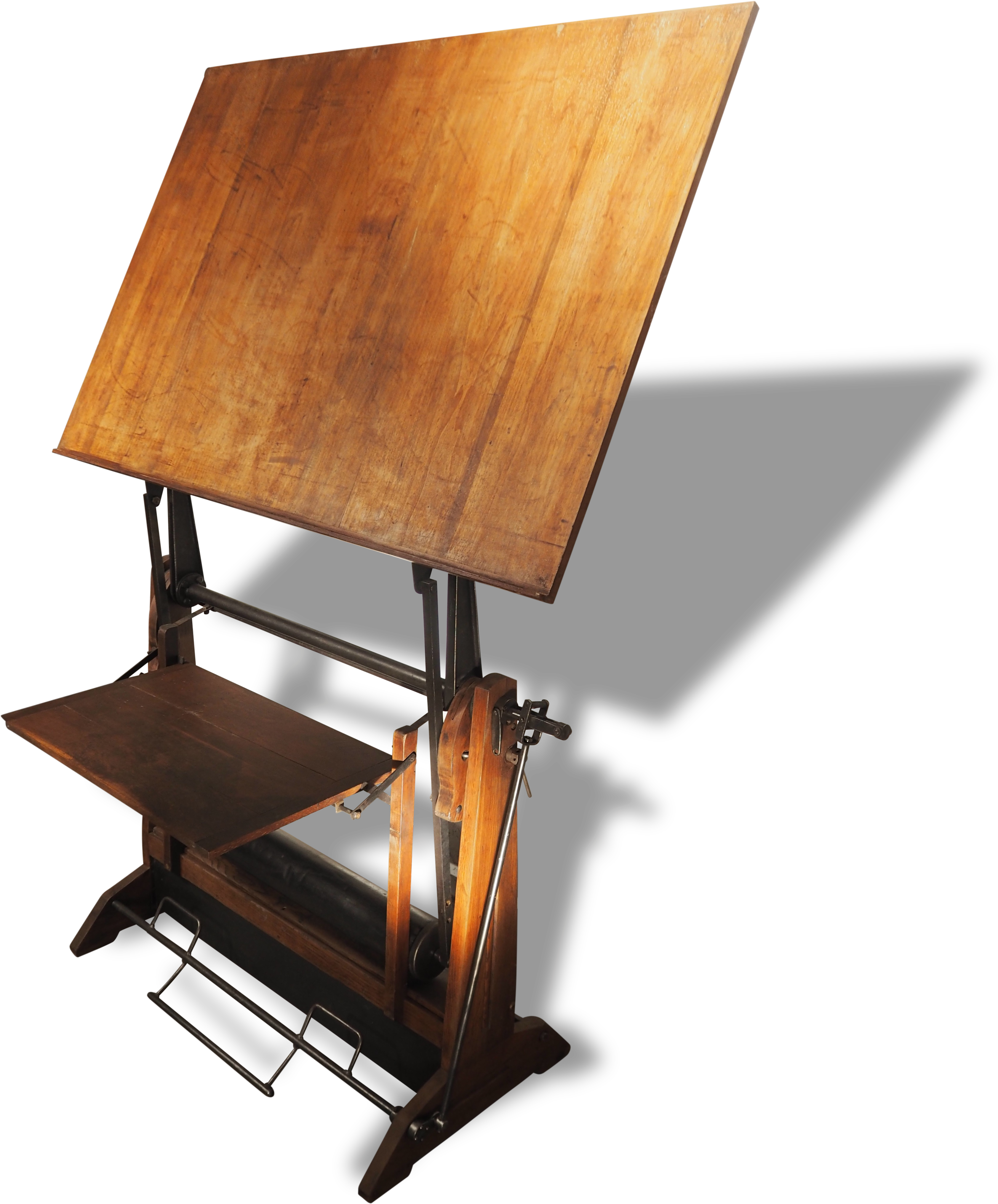 Table Desk Drawing Furniture Wood - Drawing (3456x4608), Png Download