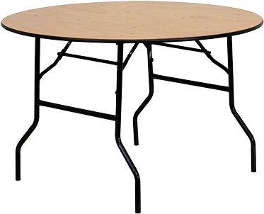 Flash Furniture 48'' Round Wood Folding Banquet Table (500x500), Png Download