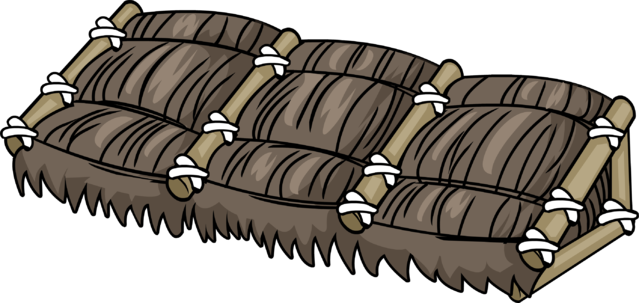 Thatched Awning Sprite 003 - Cartoon (639x303), Png Download