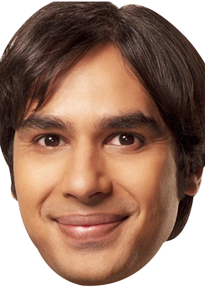 Raj Big Bang Theory Celebrity Face Mask Fancy Dress - Rajesh Koothrappali (400x566), Png Download