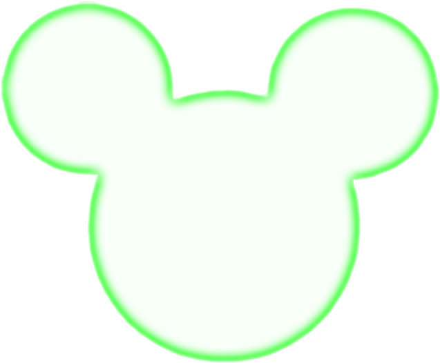 Green Outline Mickey Head Photo By Milliesky - Cartoon (725x544), Png Download