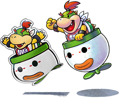 Bowser-jr - Mario Y Luigi Paper Jam Bowser (451x377), Png Download