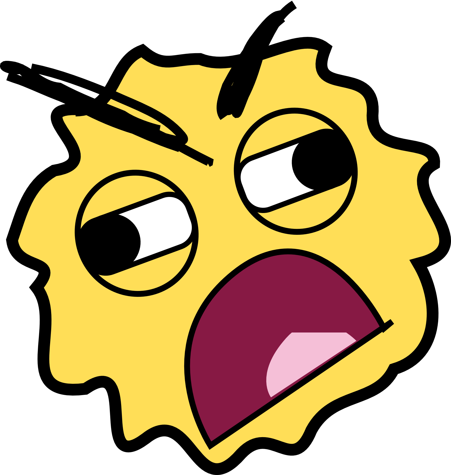 Anger Face Rage Smiley Alien - Rage Smiley (1824x1920), Png Download