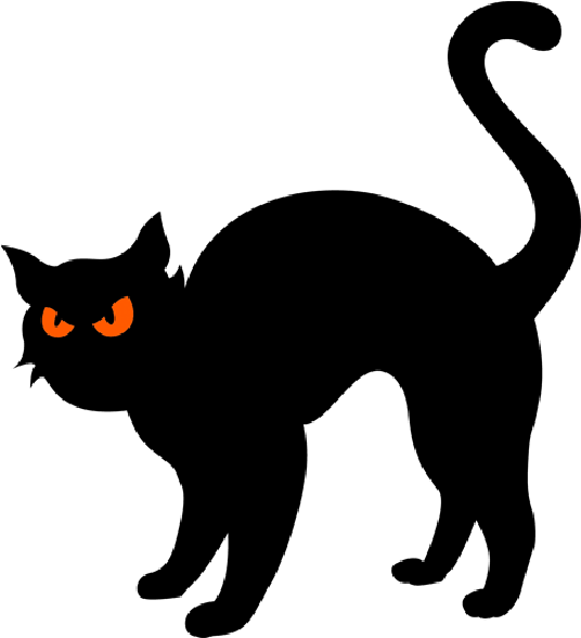 Black Halloween Black Cat - Black Cat Clipart Halloween (600x600), Png Download