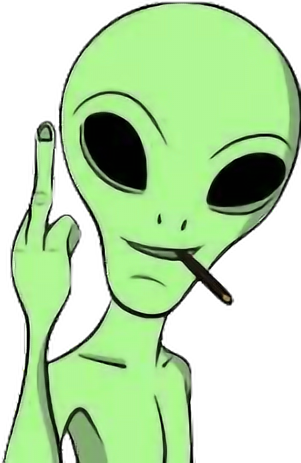 Et Alien Fuckyou Tumblr - Alien Green Fuck You (592x908), Png Download
