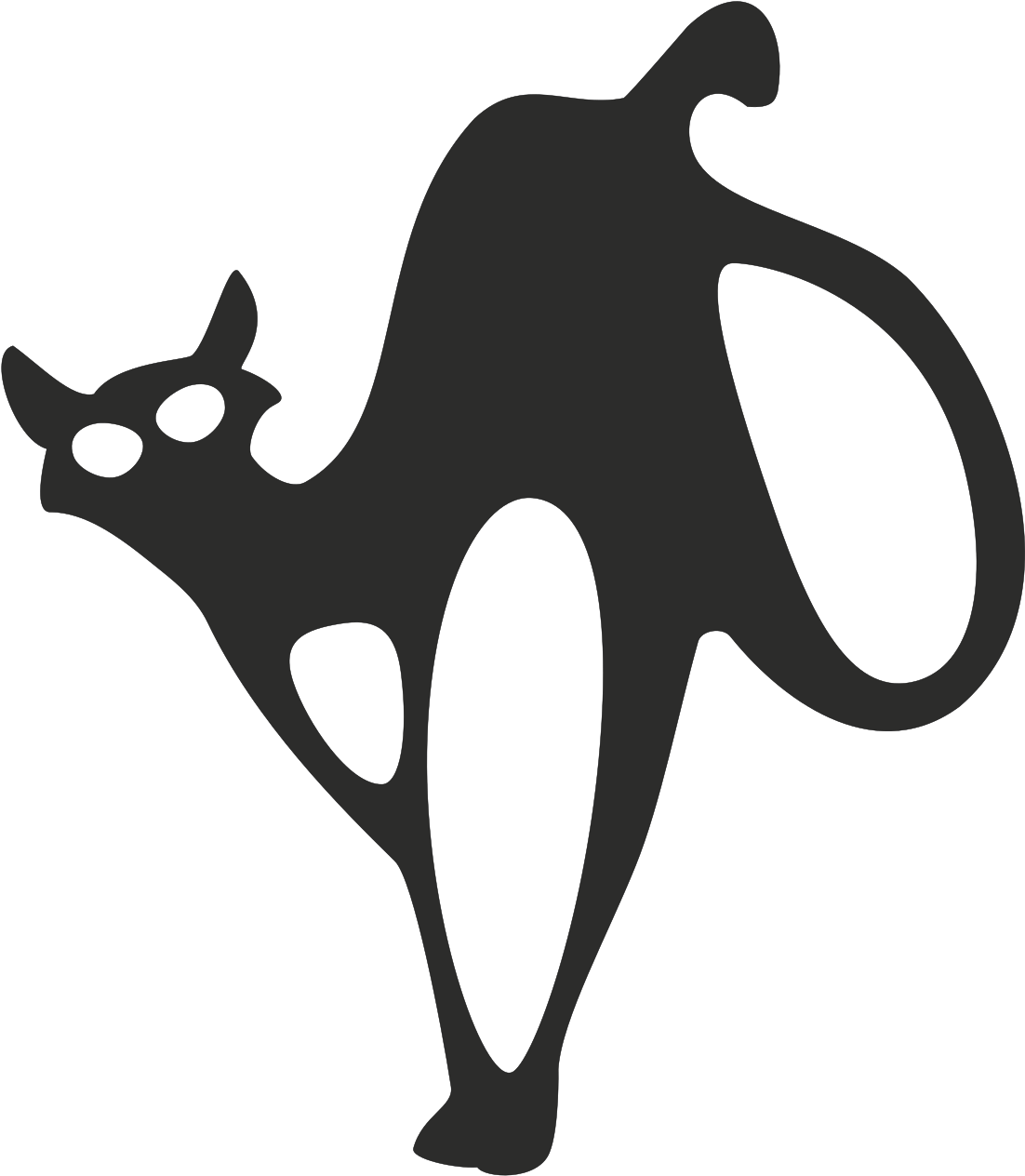 This Free Clipart Png Design Of Black Cat (637x900), Png Download