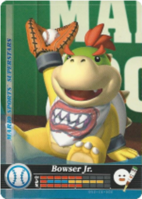 Sports Bowser Jr - Nintendo Amiibo Mario Sports Superstars Trading Cards (500x537), Png Download