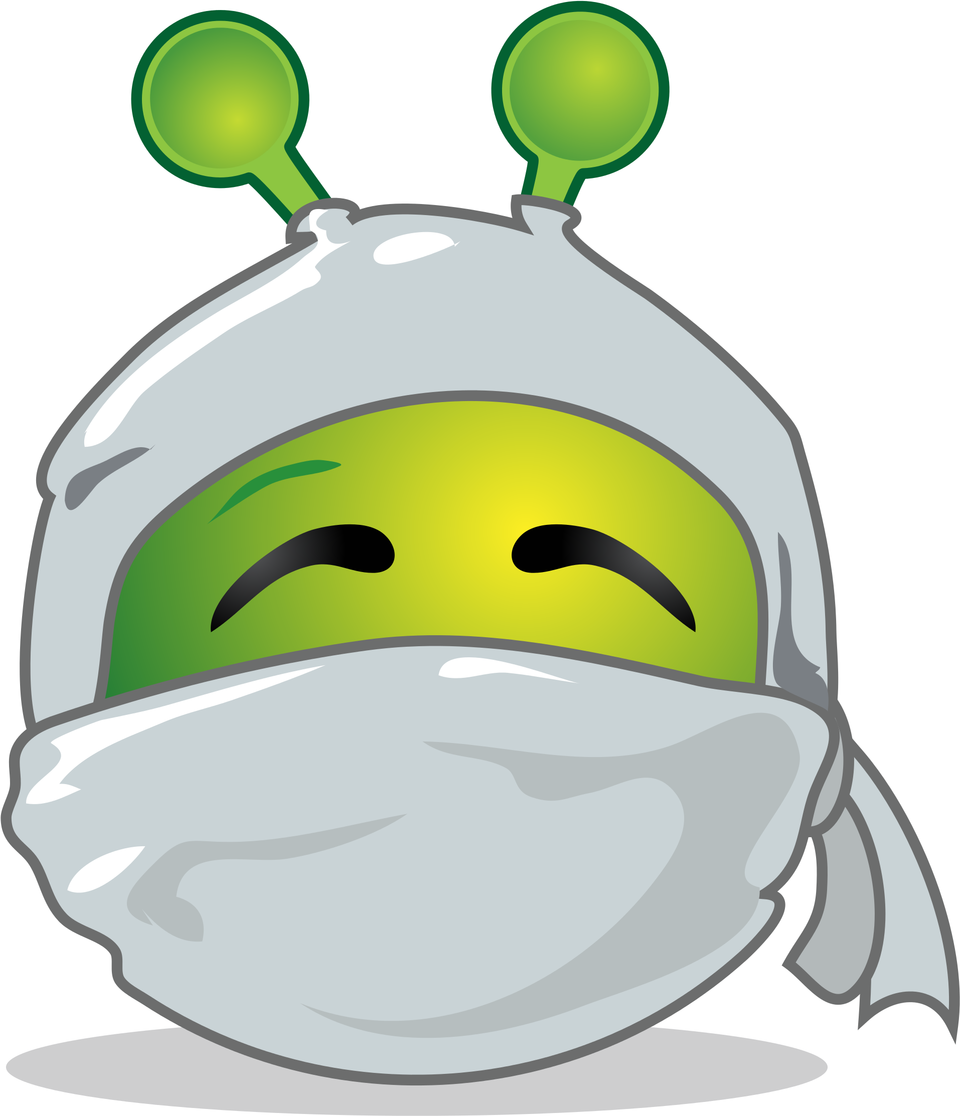 Open - Smiley Green Alien (2000x2267), Png Download