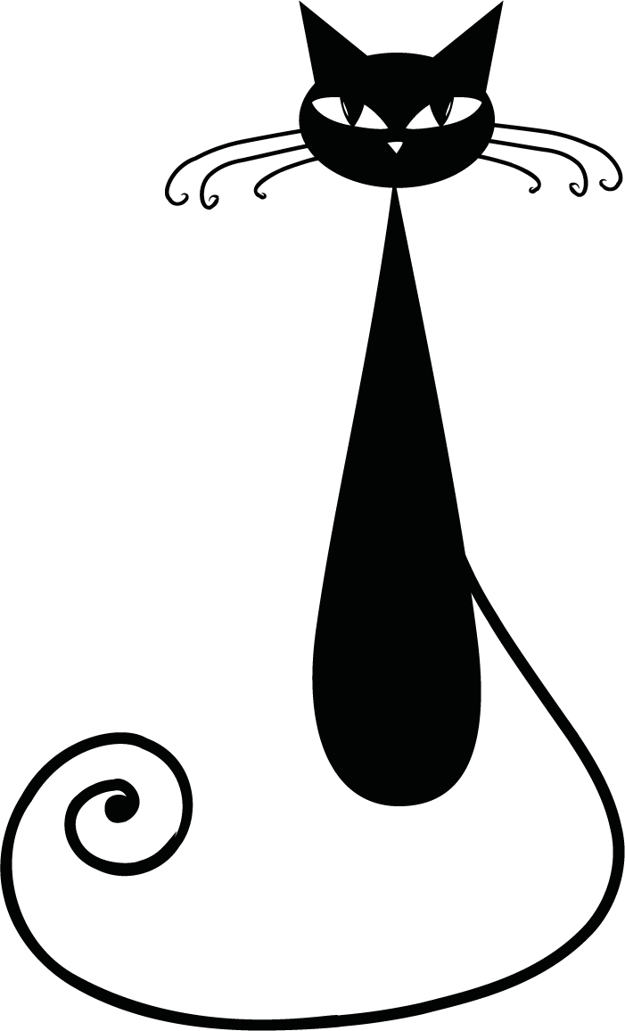 Black Cat - Clipart Of Siamese Cats (701x1156), Png Download