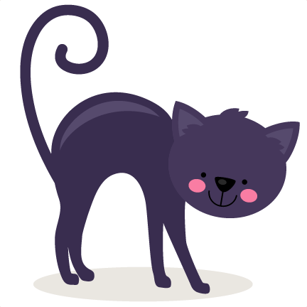 Banner Library Stock Cute Black Cat Clipart - Black Cat Png Cute (432x432), Png Download
