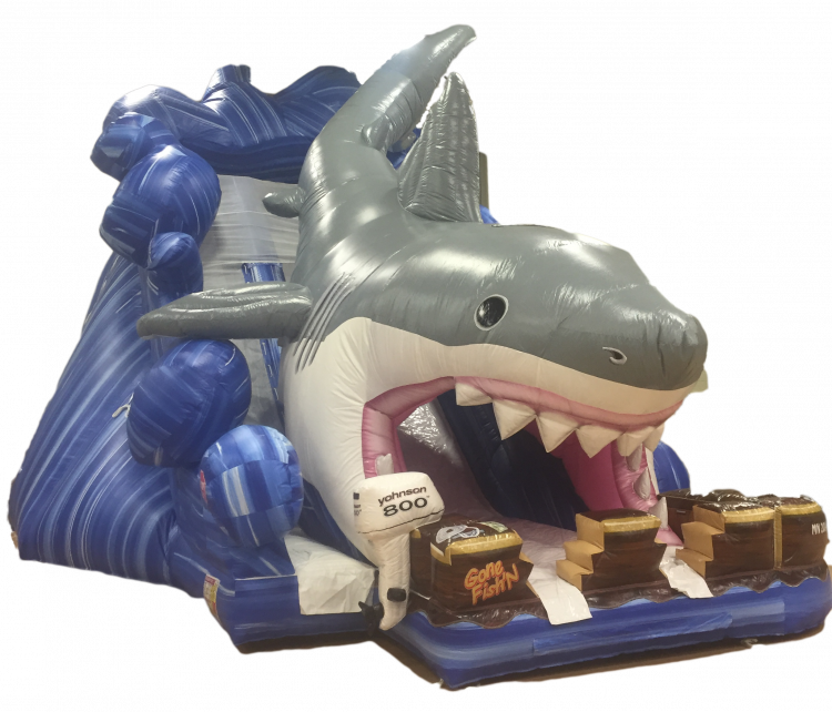 Shark Attack Slide - Shark (750x642), Png Download